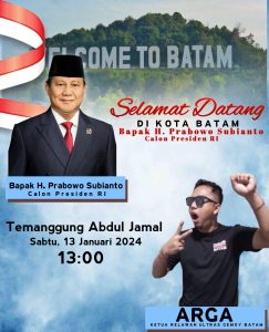 Besok Prabowo datang ke Batam, Silaturahmi Akbar di Temenggung